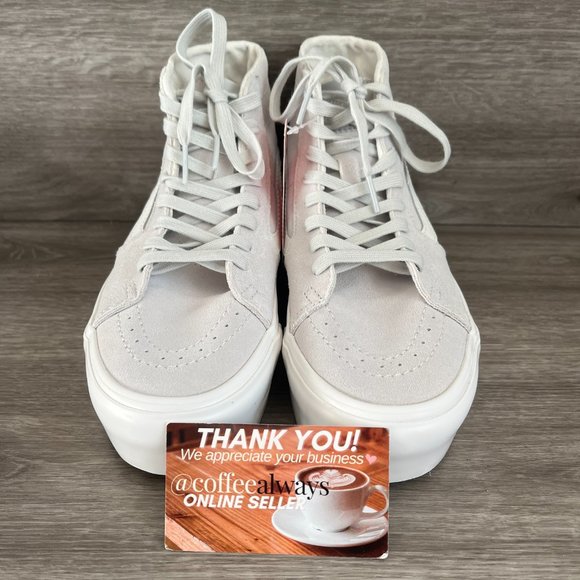 Vans Sk8-Hi Tapered Soft Suede Stackform Dawn Blue Gray White Women's NWB - Picture 2 of 8